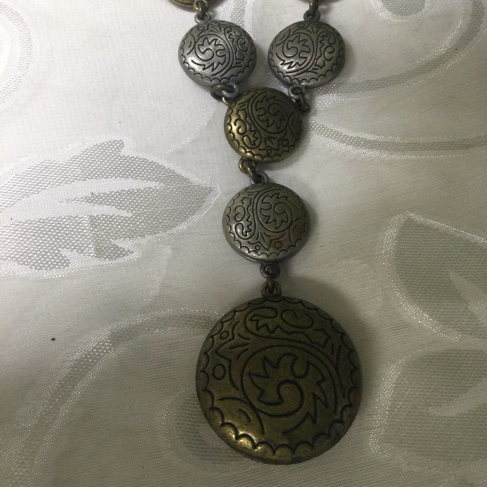 Brass and Silver bold necklace